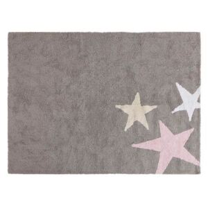 Lorena Canals Three Stars ručne tkaný bavlnený koberec 120x160 cm šedo ružový