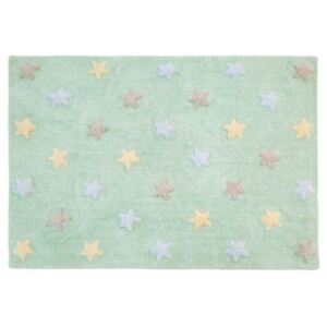 Lorena Canals Stars Tricolor ručne tkaný bavlnený koberec 120x160 cm mentolový