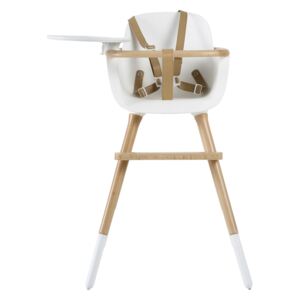 Micuna drevená detská jedálenská stolička OVO Luxe One biela