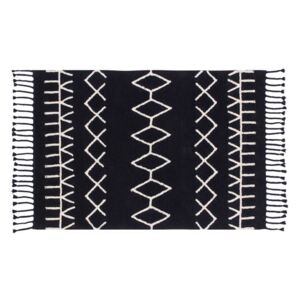 Lorena Canals Bereber ručne tkaný bavlnený koberec 140x200 cm čierny