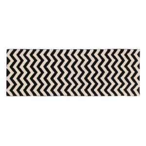Lorena Canals Zig Zag ručne tkaný bavlnený koberec 80x230 cm čierny