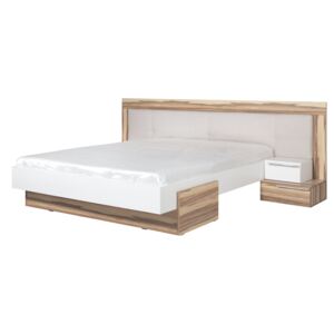 Manželská posteľ Reno 160x200cm - orech baltimore / biely lux