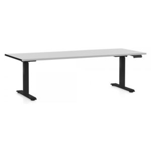 Rauman Výškovo nastaviteľný stôl OfficeTech C 200 x 80 cm, čierna podnož svetlosivá