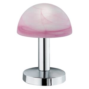 Ružová stolová lampa Trio Fynn, výška 21 cm