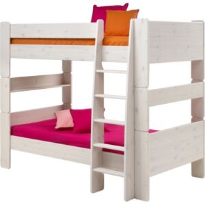 Detská poschodová posteľ Dany 90x200 cm - masív / biela