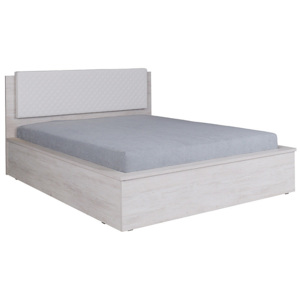 Manželská posteľ KOLOREDO + rošt + matrac DE LUX, 160x200, dub biely/biala