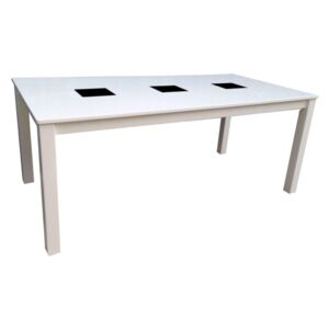 Backagard jedálenský stôl so sklom 180x90 cm biely