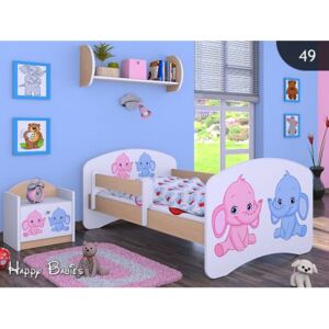 Detská posteľ bez šuplíku 160x80cm slonica - svetlá hruška