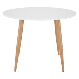 Plaza okrúhly jedálenský stôl Ø100 (biela/natur)