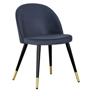 Velvet Gold stolička čierna/zamat