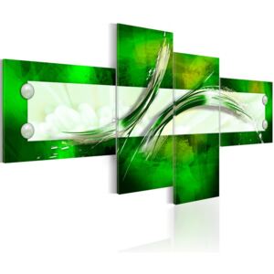 Obraz na plátne Bimago - zelený abstraktní motiv 200x90