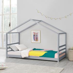 [en.casa] Detská posteľ domček AAKB-8759 sivá 90x200 cm