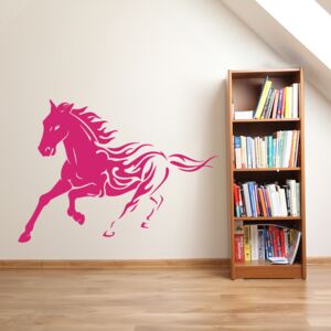 GLIX Kôň - nálepka na stenu Růžová 80 x 58 cm