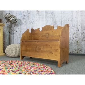 (2588) ALTDORF drevená sedliacka lavica s úložným priestorom honey