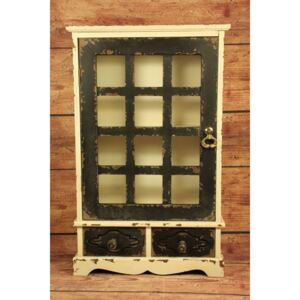 Drevená skrinka s 2 šuflíkmi (38x60,5 cm) - maslovo-čierna