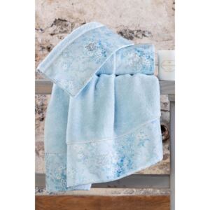Soft Cotton Osuška a uterák MIRAGE v darčekovom balení, 2 ks Svetlo modrá Sada (50x100cm, 75x150cm)