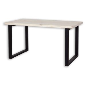 Stôl z masívu a kovu SEL 01, Provence štýl - K07 šedý vosk