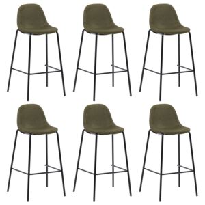 Barové stoličky 6 ks, hnedé, látka