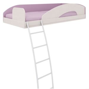 Horná posteľ s rebríkom Aurora,ľavá - svetlo ružová