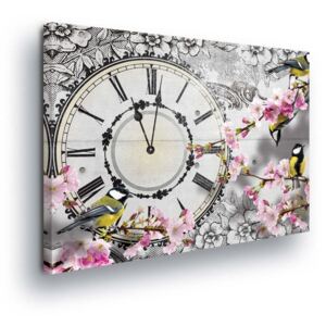 Obraz na plátne - Vintage Motive with Clock 80x60 cm