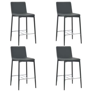Barové stoličky 4 ks, sivé, umelá koža