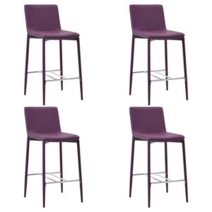 Barové stoličky 4 ks, fialové, umelá koža