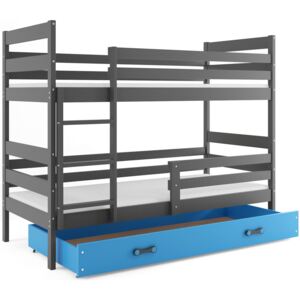 BMS Poschodová detská posteľ Eryk / sivá Farba: Sivá / Modrá, Rozmer.: 190 x 80 cm
