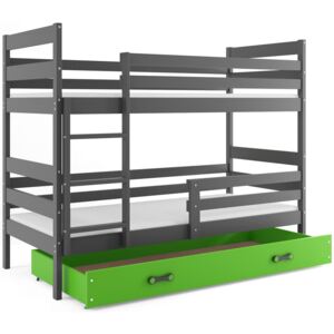 BMS Poschodová detská posteľ Eryk / sivá Farba: Sivá / zelená, Rozmer.: 190 x 80 cm