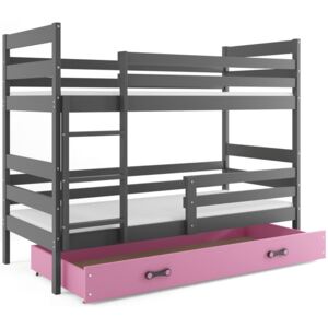 BMS Poschodová detská posteľ Eryk / sivá Farba: Sivá / ružová, Rozmer.: 200 x 90 cm