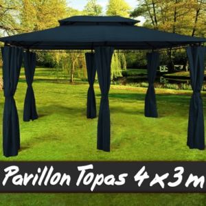 Záhradný Altánok Pavilón TOPAS 4x3m - modrá