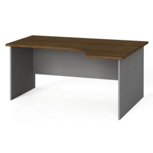 Ergonomický kancelársky pracovný stôl 160x120 cm, orech, pravý