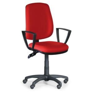 Kancelárska stolička ATHEUS s podpierkami rúk, červená