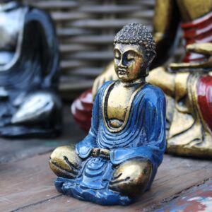 Zlatý Mini Buddha (Rôzne Farby) Farba: Modrá