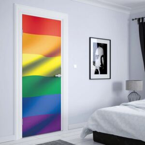 GLIX Fototapeta na dvere - 3D Flag Rainbow Gay Pride