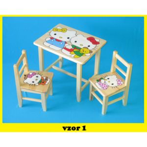 Detský Stôl s stoličkami Kitty + malý stolček zadarmo !! (+ Malý stolček zadarmo !!)