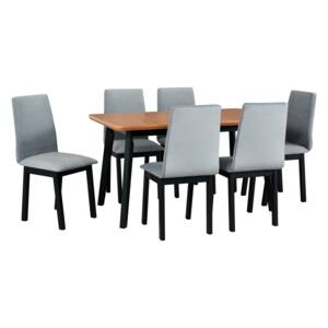 Jedálenský set, stôl OSLO 7. + stolička HUGO 5. (1+6)