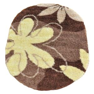 Kusový koberec Shaggy Loca Savino hnedý ovál, Velikosti 140x190cm