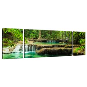 Obraz na plátne Vodopád Erawan v Thajsku 170x50cm 1187A_3G