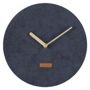 Tmavo modré nástenné hodiny - Kalrsson Corduroy, OE 25 cm