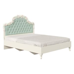 Manželská posteľ s roštom Margaret 160x200cm - alabaster/mintová