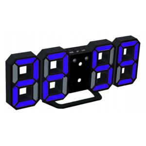 Verk Digitálne LED hodiny - čierne s modrým podsvietením, 01458_N