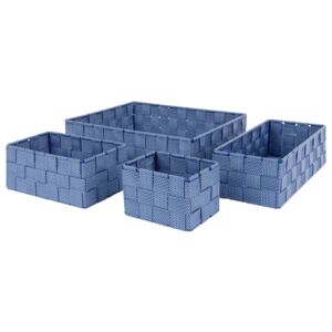 LIVARNOLIVING® Závesný regál / Súprava úložných košov (modrá, organizér, 3 priehradky ), modrá (100324079)