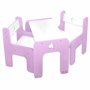 NELLYS Sada nábytku Star - Stôl + 2 x stoličky - růžová D19 NELLYS 90239