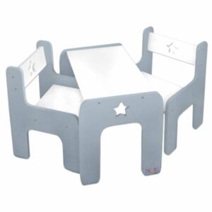 NELLYS Sada nábytku Star - Stôl + 2 x stoličky - sivá D19 NELLYS 90073
