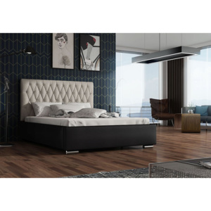 Čalúnená posteľ REBECA + rošt + matrac, Siena06 s gombičkou/ Dolaro08, 120x200