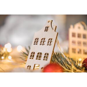 JK Design - Drevená vianočná ozdoba domček