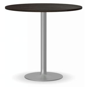 Konferenčný stolík FILIP II, priemer 800 mm, sivá konštrukcia, doska wenge
