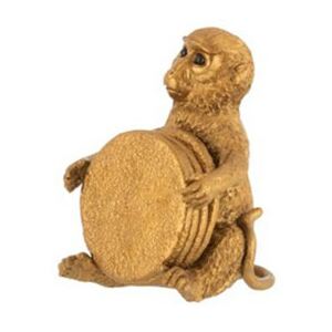 Opica zlatá s podložkami dekorácia 3ks set soška FOLLES