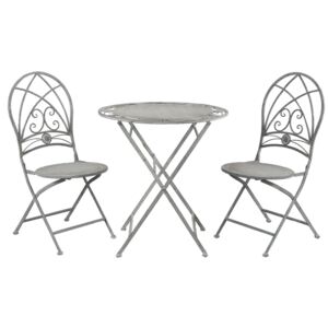 Clayre&Eef., Záhradný set okrúhly stôl + 2 stoličky, ∅70x76 93x54x42cm, 5Y0387 ES