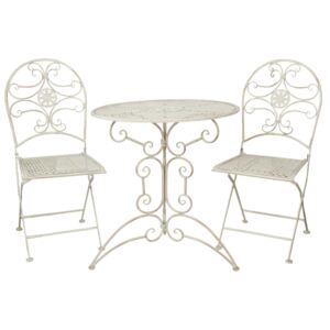 Clayre&Eef., Záhradný set okrúhly stôl + 2 stoličky, ∅70x76 95x45x42cm, 5Y0179 ES